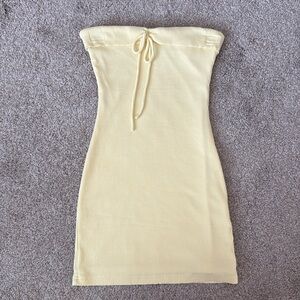 White Fox Pale Yellow Mini Dress
